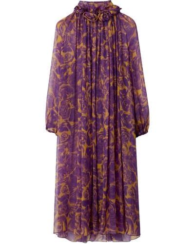 burberry midi dress purple print|Burberry Limited.